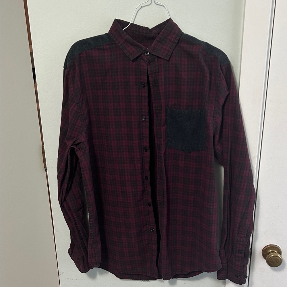 Men's B- Lux by Bruno. Plaid Shirt - Black and Red